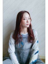 ラフヘアーアンドスパ(Luffhair&spa) ガーネットカラー×顔まわりレイヤー×ゆる巻き×肌馴染み◎