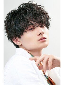 オーシャントーキョー 原宿(OCEAN TOKYO) 波巻きパーマシャドウパーマスパイラルパーマツーブロック黒髪