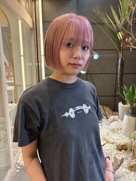 エルム 府中(yelm) 【ピンクベージュ×ボブ】#ダブルカラー#ケアブリーチ