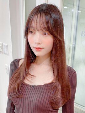 レア 表参道(L'ea) 黒髪クラゲヘアーオリーブグレー小顔ココアベージュ