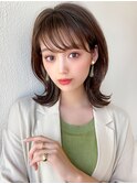 20代30代小顔ミディアムレイヤーカット/似合わせカット