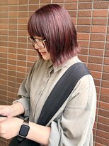 ヒントステーション(HINTSTATION) 〈浅草美容室〉ダブルカラー深めアッシュピンク暖色カラー