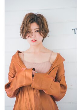 リトル リンク 福岡(little×link) 大人のウェーブでショートボブ