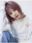 【aRietta大田涼華】切りっぱなしボブ　ピンクカラー