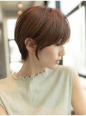 20代30代大人可愛い前下がりショートボブ/丸みショート/前髪あり
