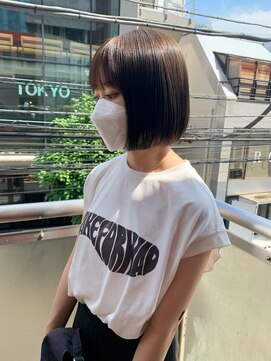 アルカナ 明治神宮前原宿(ARCANA) 透明感カラー ダークグレー 秋カラー 切りっぱなしボブ ボブ