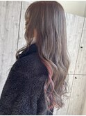 艶感グレージュ×インナーカラー