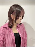 くびれヘア くびれミディ インナーカラー ピンクカラー