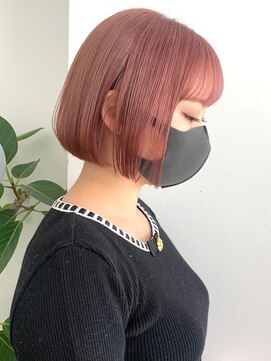 リムレスバイサンク 万代 新潟駅(LIMLESS by cinq) ミルクティーベージュダブルカラーインナーカラーショートボブ