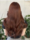 オレンジブラウン オレンジカラー 秋カラー 顔まわりレイヤー