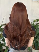 ピークスヘア(peaks hair) オレンジブラウン オレンジカラー 秋カラー 顔まわりレイヤー