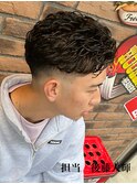 リバースパーマ　メンズパーマ　フェードカット