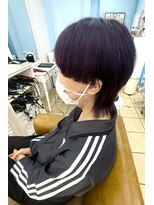 シャルティア 岩国(SHALLTIA)&nbsp;脱白髪染め/ディープバイオレット/ラベンダー/ウルフカット