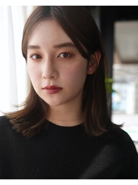 エインアンリー 明治神宮前(AIN.ANLY.) ミディアム、毛先パーマ、外ハネパーマ、ニュアンスパーマ