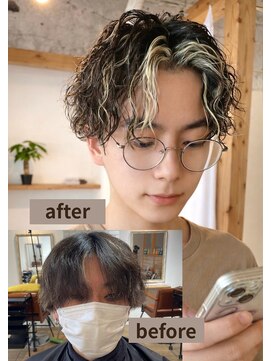 ミモザワークス(Mimosa Works) スパイラルセンターパート ホワイトメッシュ