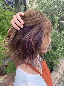 グラムアッシュ(GLAM ASH) パープルインナー×ミルクティーベージュ