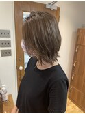 ハイライト切りっぱなしボブ