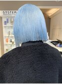 ba56ニュアンスカラーブルーグレージュエギュモリオン眉ショート