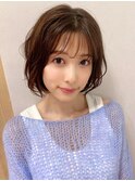 シースルーバング×小顔ボブ×Mixパーマ 20代30代40代