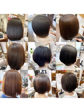 アンド ナップ(nap) ショートからボブの縮毛矯正