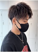 ソフトツイストスパイラルツーブロック刈り上げ束感ショート