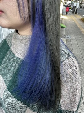 アン(Hair make un) インディゴブルー【インナーカラー/ダブルカラー/ブリーチ/韓国