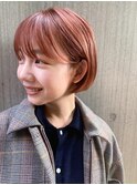 丸みボブ//ピンクブラウン[表参道]