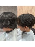 黒髪/縮毛矯正/ストレート/メンズ/ショート