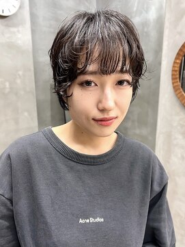 テトヘアー(teto hair) 黒髪ショートカット　ニュアンスパーマゆるめ