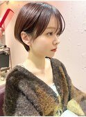 *滝田*チョコレートブラウンツヤ髪ショート小顔似合わせ吉祥寺