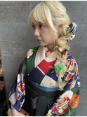 サイドの編み下ろしスタイル