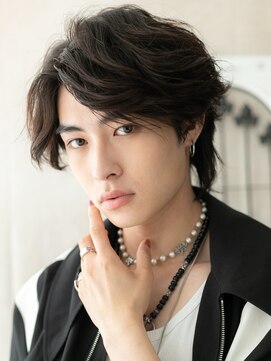 モッズヘア メン 新所沢店(mod's hair men) 20代30代重めアッシュブラック波巻きパーマメンズカットc新所沢