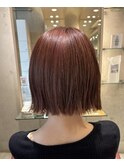 ブリーチなしダブルカラー ピンクベージュ
