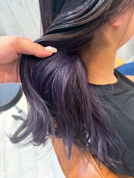 アンソル オブ リシェール(N'SOL of RICHAIR) くびれヘア/アプリコットオレンジ/夏のヘアアレンジ/紫カラー