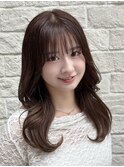 くびれヘア/暗めカラー/ミディアムヘア/デザインカラー