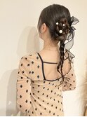 【カチモリリボンヘアアレンジ】ツインポニー編みろしヘア渋谷
