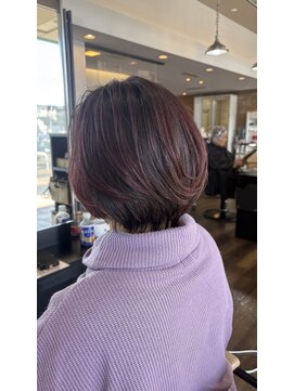 スタイル 皆実店(STYLE) ショートボブ×赤カラー