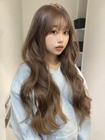 サンクプロジェクト(cinq PROJECT)&nbsp;ヘーゼルモカラテベージュブラウンミディアムハッシュカット原宿