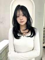 ガガ 心斎橋(GAGA)&nbsp;フェイクブラック/ブルーブラック/レイヤーカット/韓国ヘア
