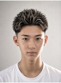 アップバングショートセンターパートツーブロックシャドウルーツ