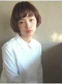 丸みのあるマッシュショートボブ＊ニュアンスパーマ