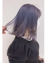 デビュー ヘアーメイク&nbsp;外ハネミディアム　パープルカラー