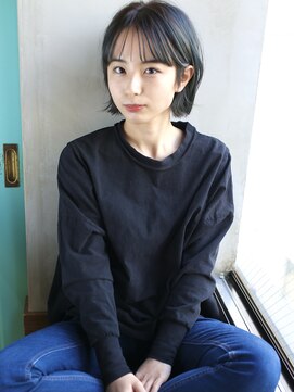 バース(BIRTH) 天神【BIRTH】くすみブルー×うぶバング外ハネミニボブ 2