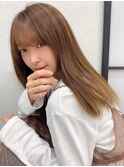 ナチュラルストレート/透けバング/ベージュ