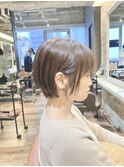 ショートボブ/ミニボブ×艶カラ-