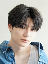 センターパートニュアンスパーマワンカールパーマカルマ韓国原宿