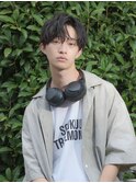 ニュアンスパーマ/毛流れパーマ/サイドパート/アッシュ/馬車道