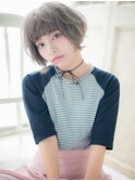 mod's姪浜/ホワイトブロンド小顔フェザーショートボブパーマi