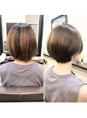 【大人女性】ひし形ショートボブ