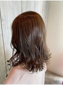 外ハネミディアム×透明感抜群オリーブアッシュ